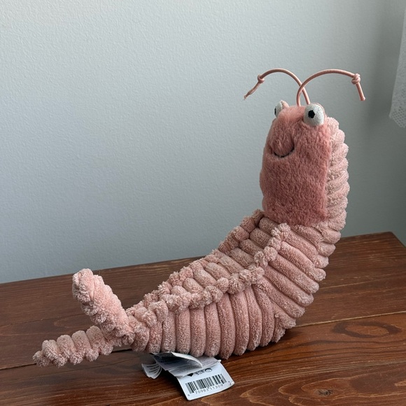 Retired Jellycat Rare Sheldon Shrimp Stuffed Animal Plushie NWT - Picture 2 of 14